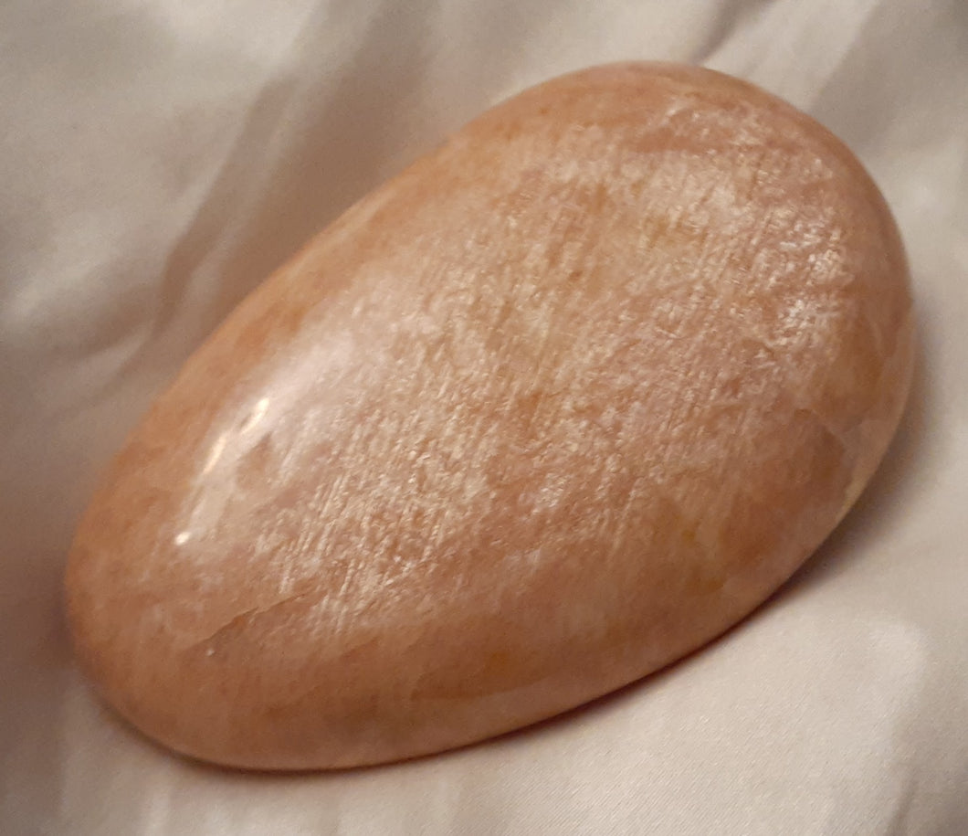 Peach Moonstone Palm Stone