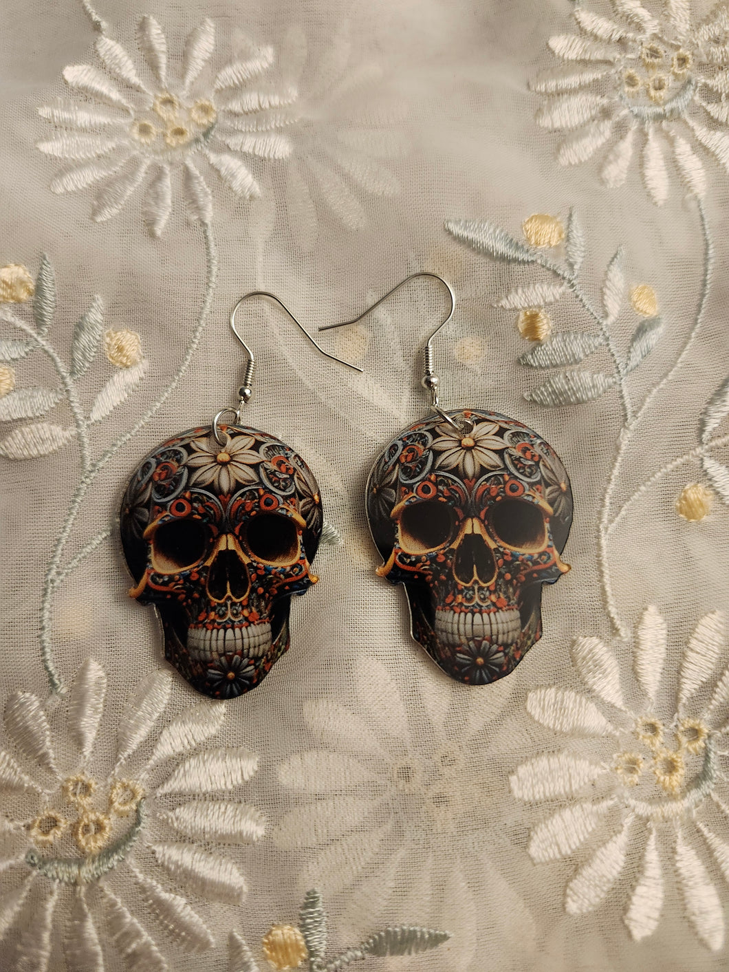 Steampunk Skull Earrings