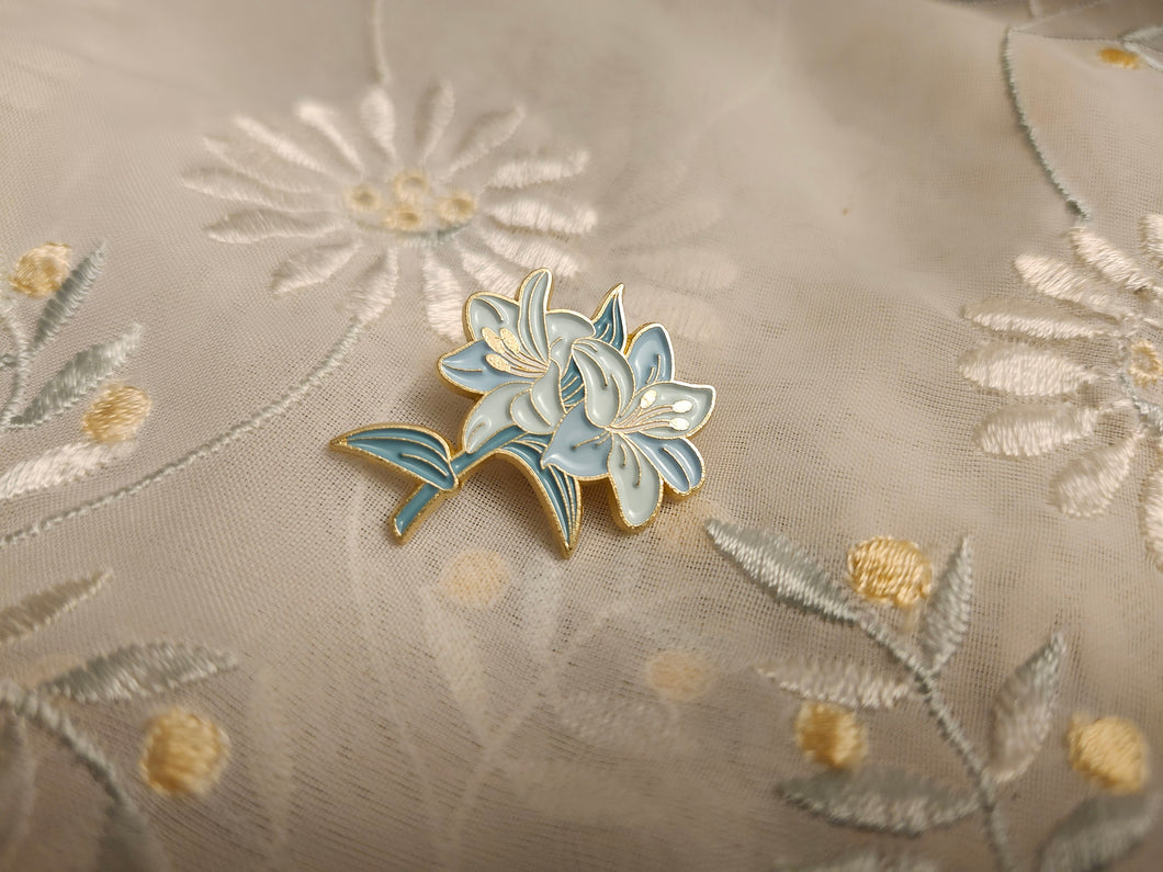 Blue Flower Pin