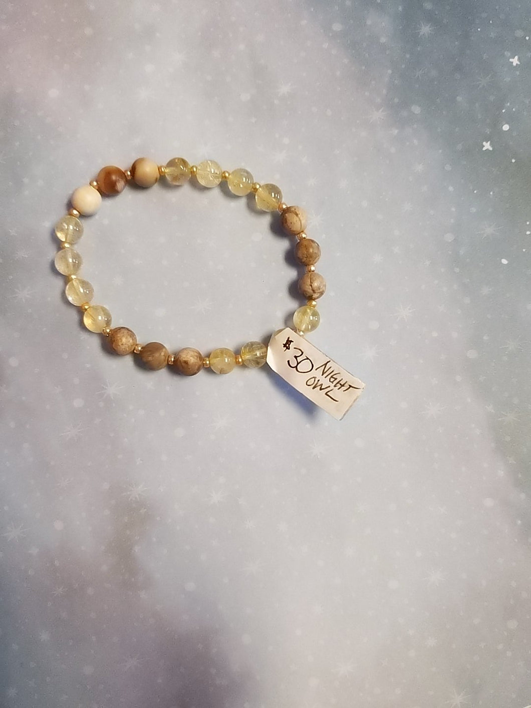 Petrified Wood & Citrine Bracelet