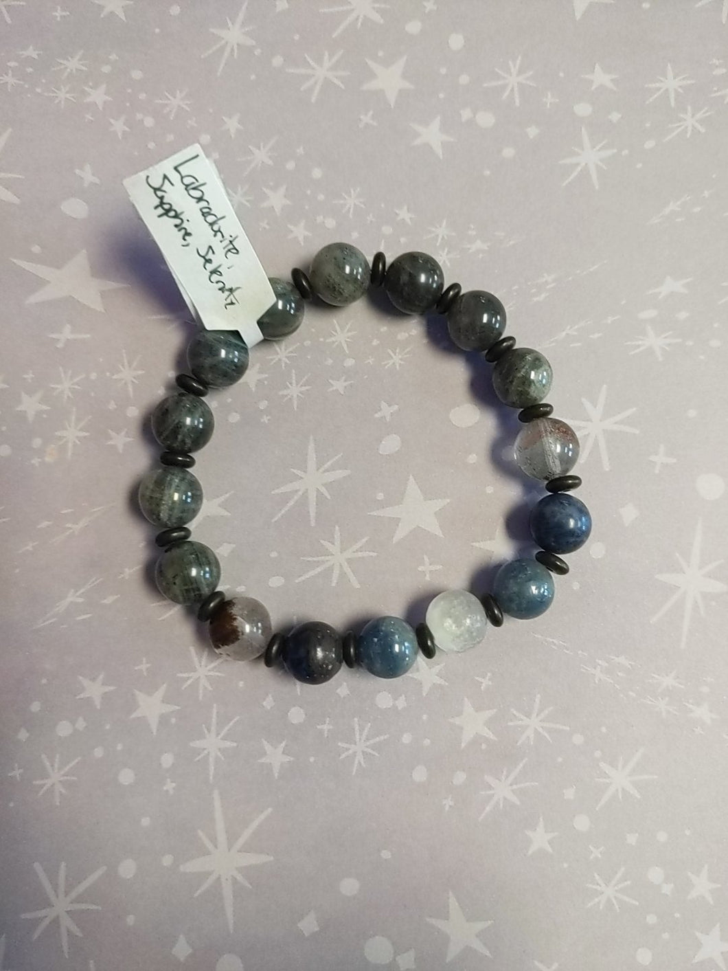 Labradorite, Sapphire & Selenite Bracelet