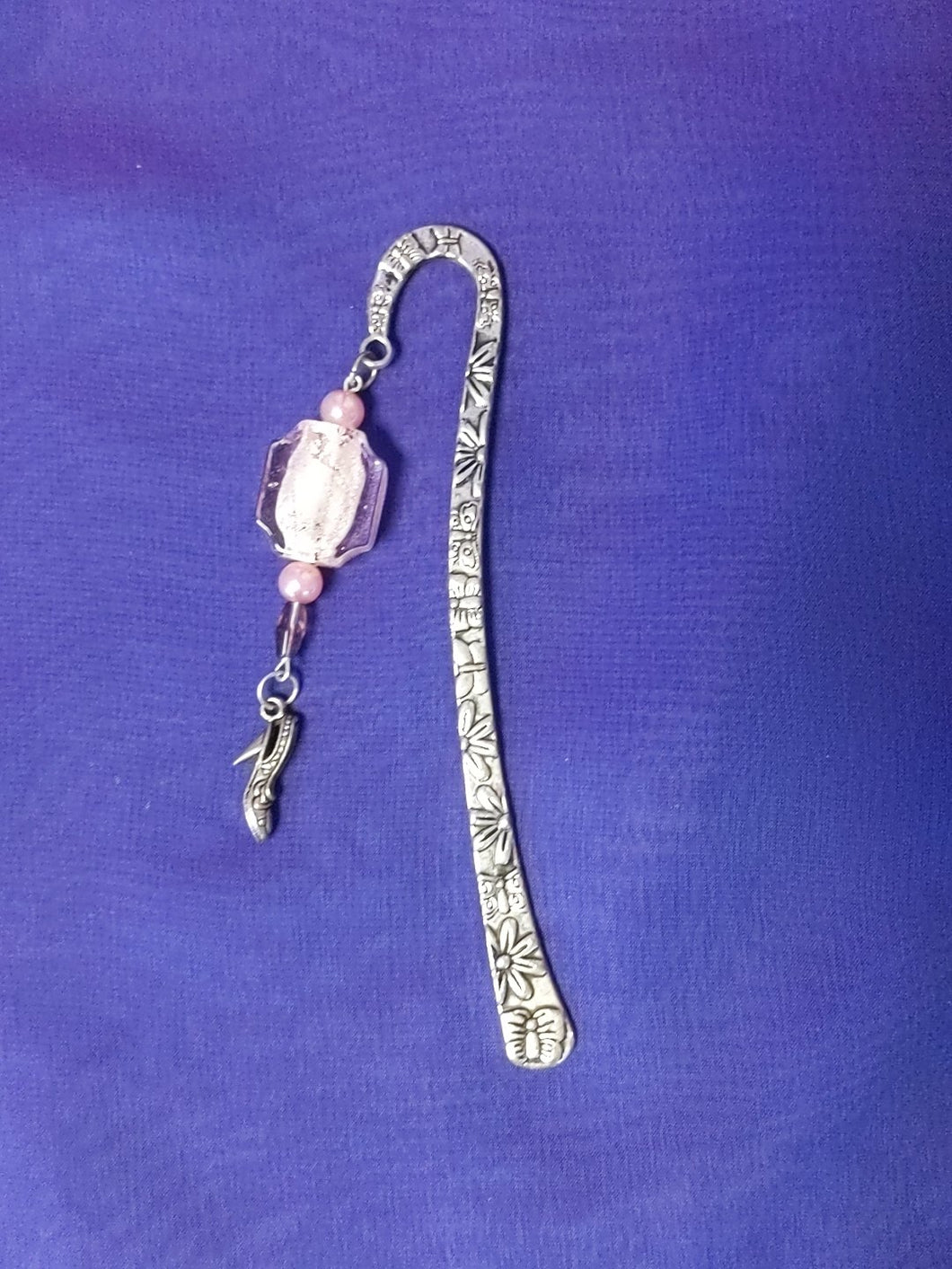 Metal Book Mark with Charm - High Heel Shoe