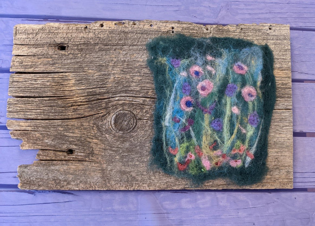 Fiber Art Flower Field Wall Art