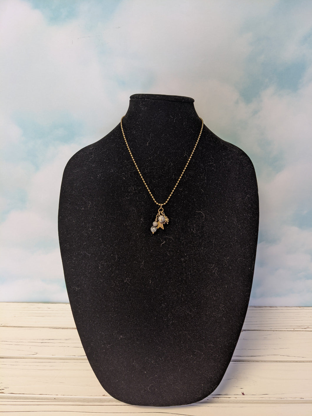 Grey Jasper with Labradorite Charmed Necklace