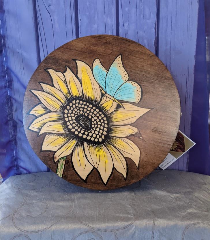 Sunflower & Butterfly Wall Art Plaque