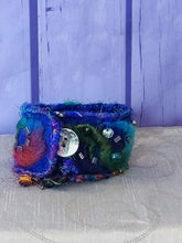 Load image into Gallery viewer, Blue Handcrafted Felt Bracelet
