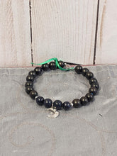 Load image into Gallery viewer, Navy Goldstone &amp; Tiger Ebony Bracelet
