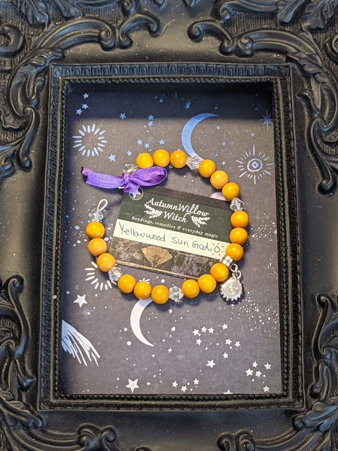 Yellow Wood Sun God Bracelet